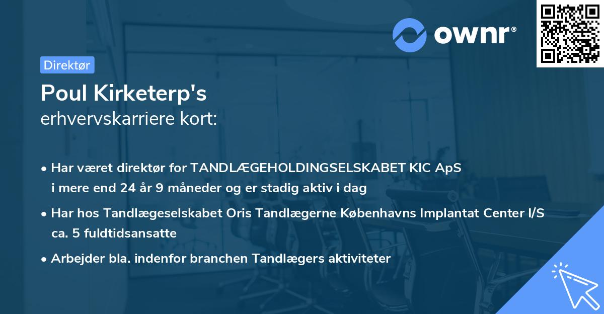 Poul Kirketerp's erhvervskarriere kort