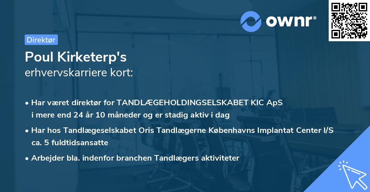 Poul Kirketerp's erhvervskarriere kort