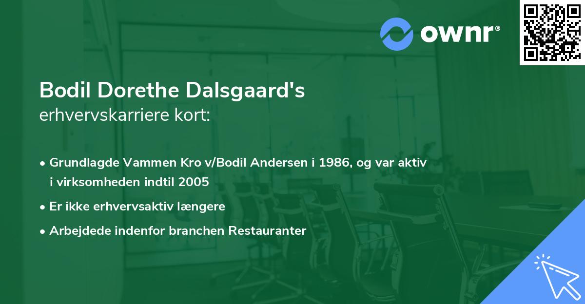 Bodil Dorethe Dalsgaard's erhvervskarriere kort