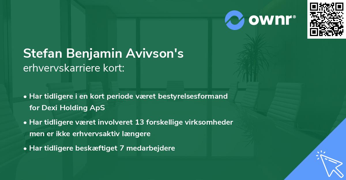 Stefan Benjamin Avivson's erhvervskarriere kort