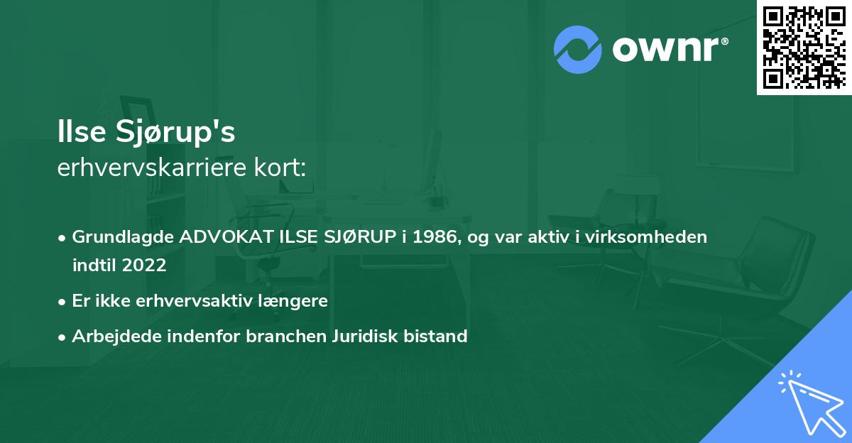 Ilse Sjørup's erhvervskarriere kort