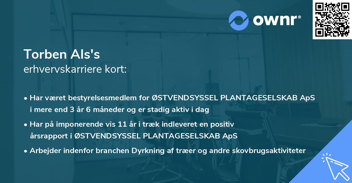 Torben Als's erhvervskarriere kort