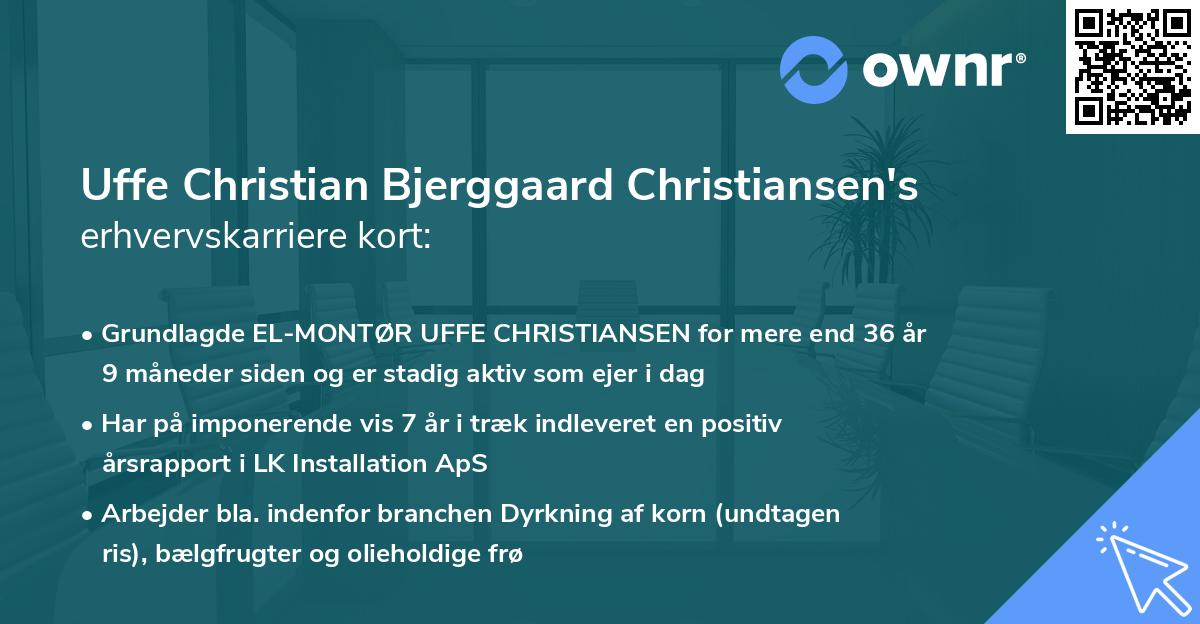 Uffe Christian Bjerggaard Christiansen's erhvervskarriere kort