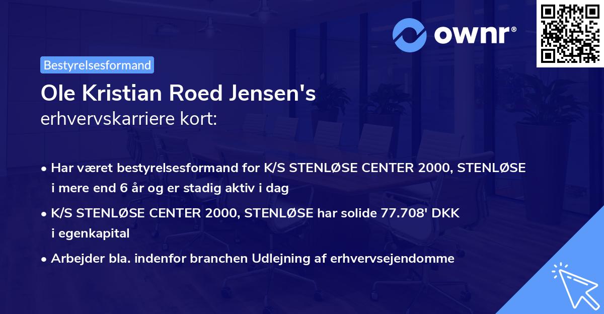 Ole Kristian Roed Jensen's erhvervskarriere kort