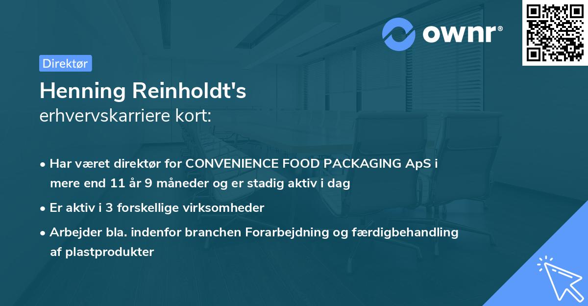 Henning Reinholdt's erhvervskarriere kort