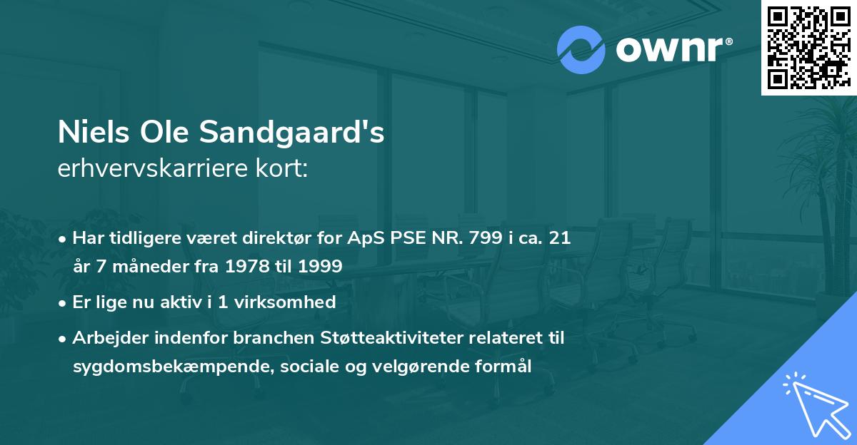 Niels Ole Sandgaard's erhvervskarriere kort