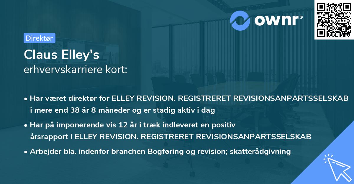 Claus Elley's erhvervskarriere kort