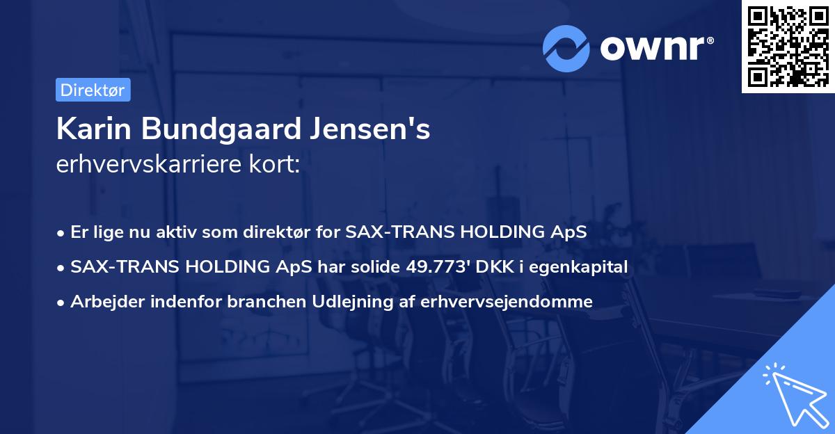 Karin Bundgaard Jensen's erhvervskarriere kort