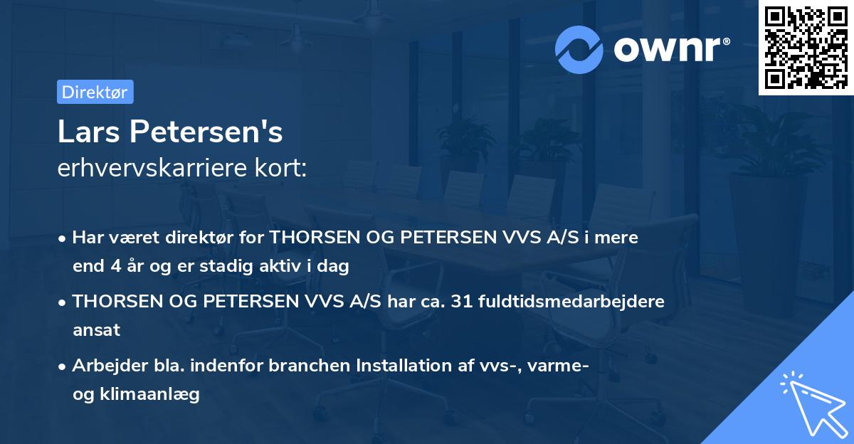 Lars Petersen's erhvervskarriere kort