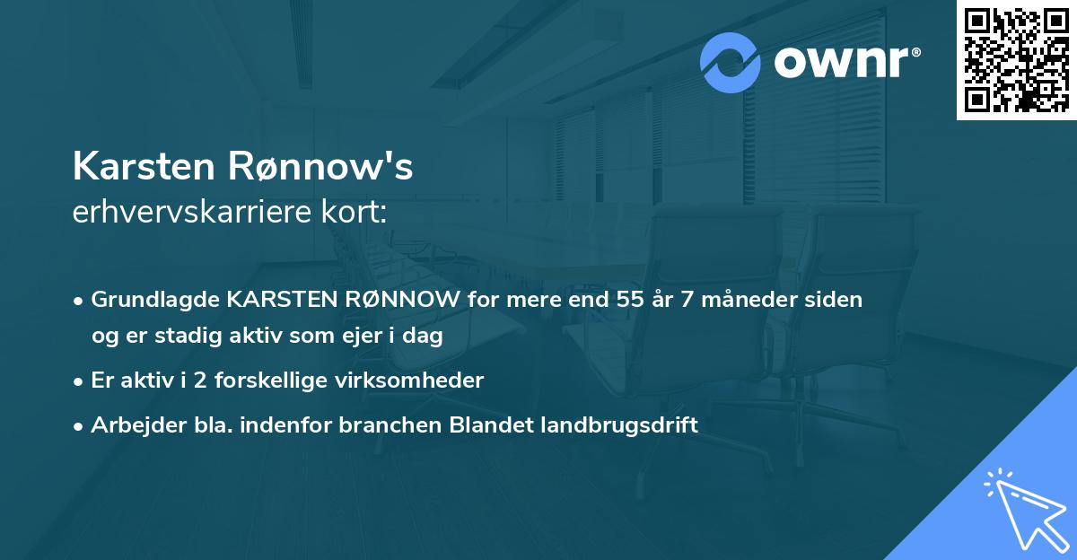 Karsten Rønnow's erhvervskarriere kort