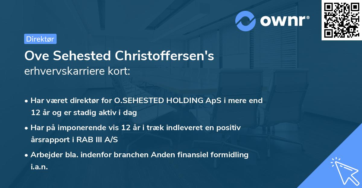 Ove Sehested Christoffersen's erhvervskarriere kort