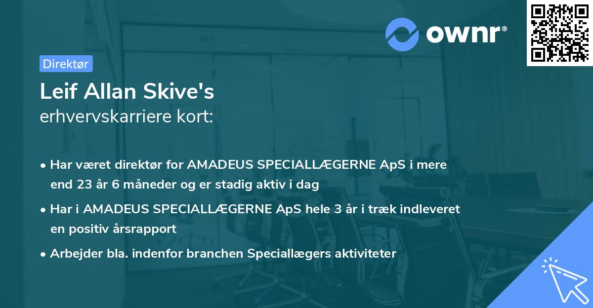 Leif Allan Skive's erhvervskarriere kort