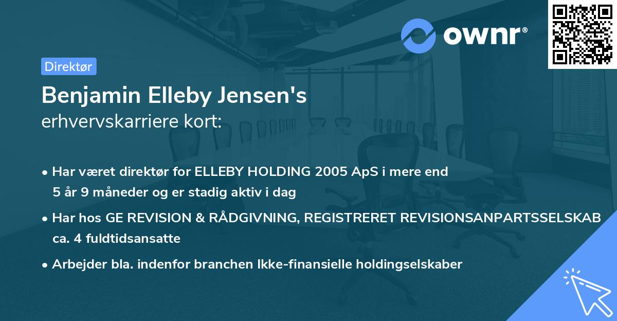 Benjamin Elleby Jensen's erhvervskarriere kort