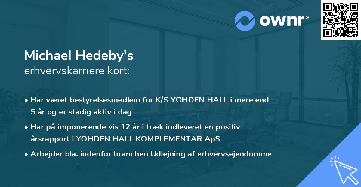 Michael Hedeby's erhvervskarriere kort