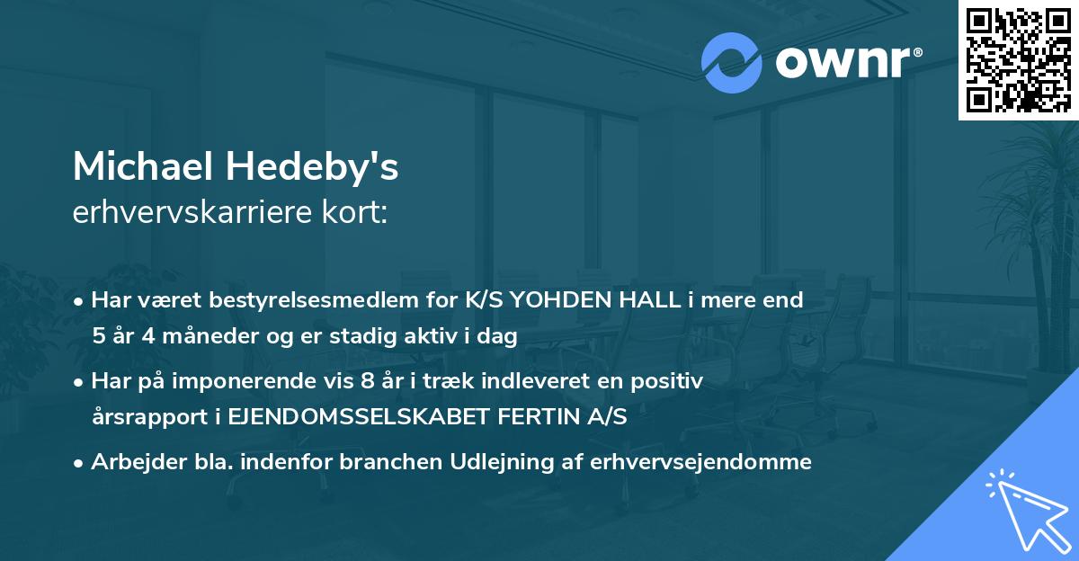 Michael Hedeby's erhvervskarriere kort