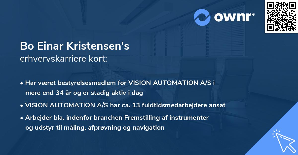 Bo Einar Kristensen's erhvervskarriere kort