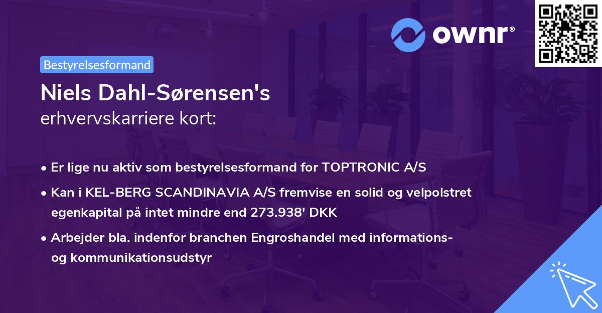 Niels Dahl-Sørensen's erhvervskarriere kort