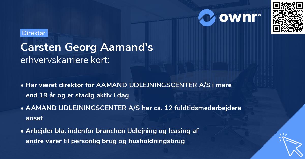 Carsten Georg Aamand's erhvervskarriere kort