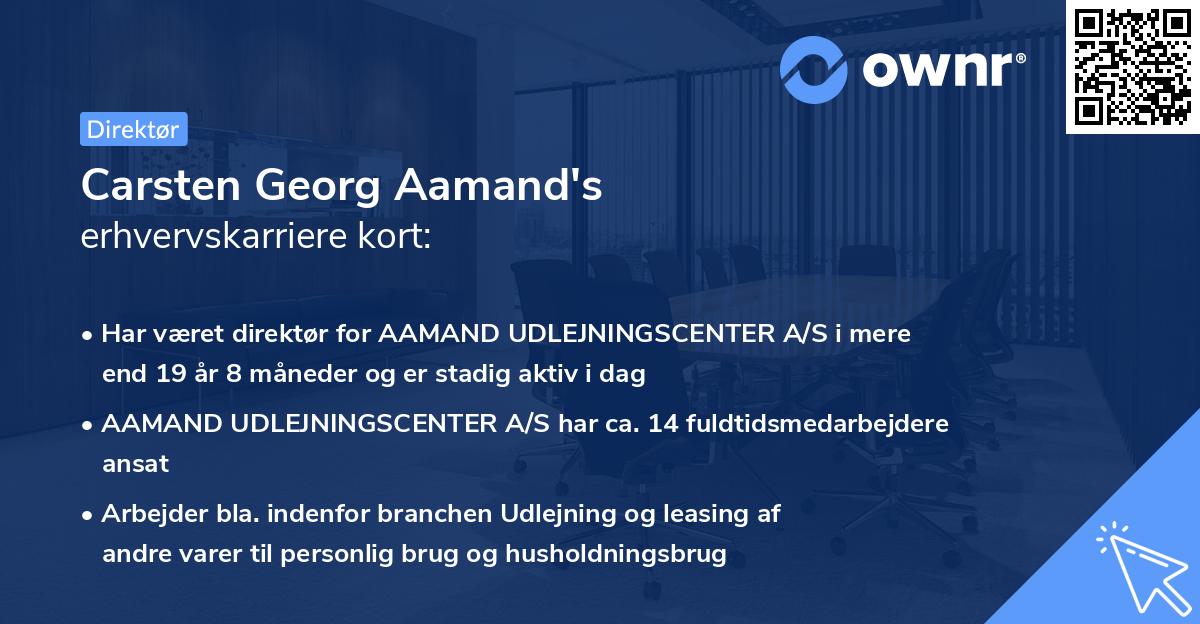 Carsten Georg Aamand's erhvervskarriere kort