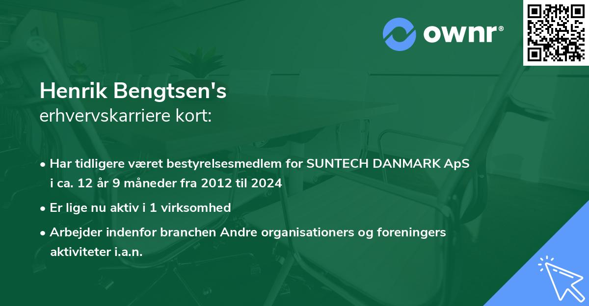 Henrik Bengtsen's erhvervskarriere kort