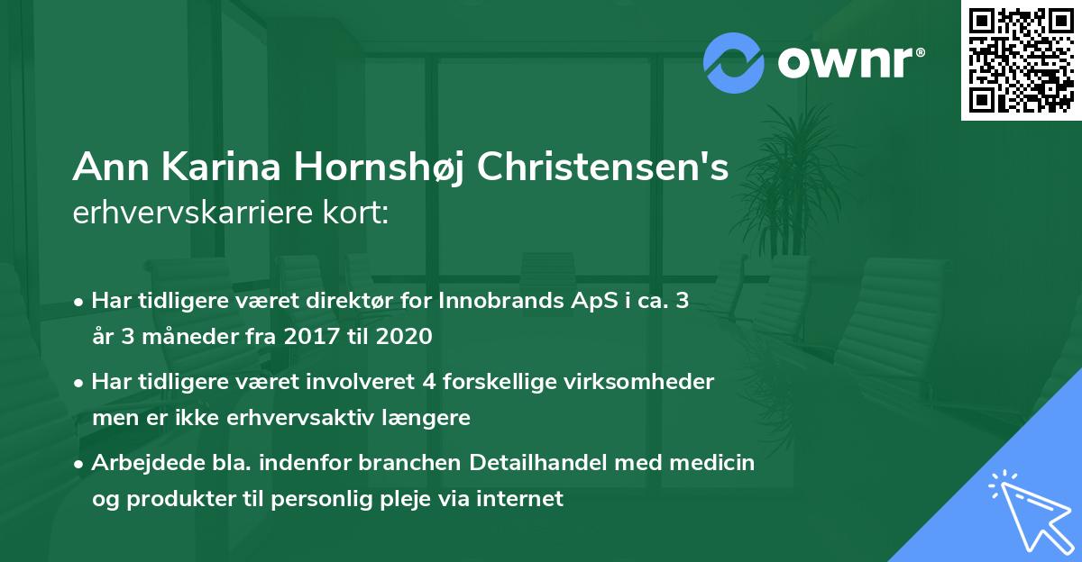 Ann Karina Hornshøj Christensen's erhvervskarriere kort