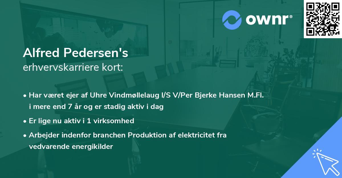 Alfred Pedersen's erhvervskarriere kort