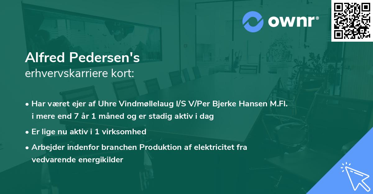 Alfred Pedersen's erhvervskarriere kort