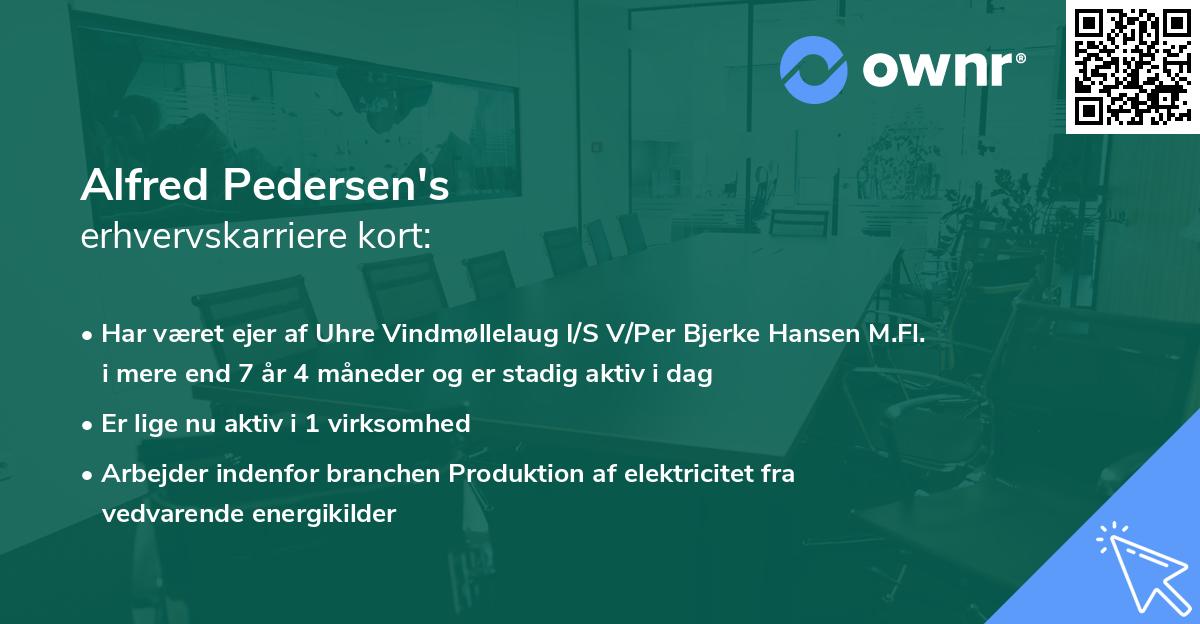 Alfred Pedersen's erhvervskarriere kort