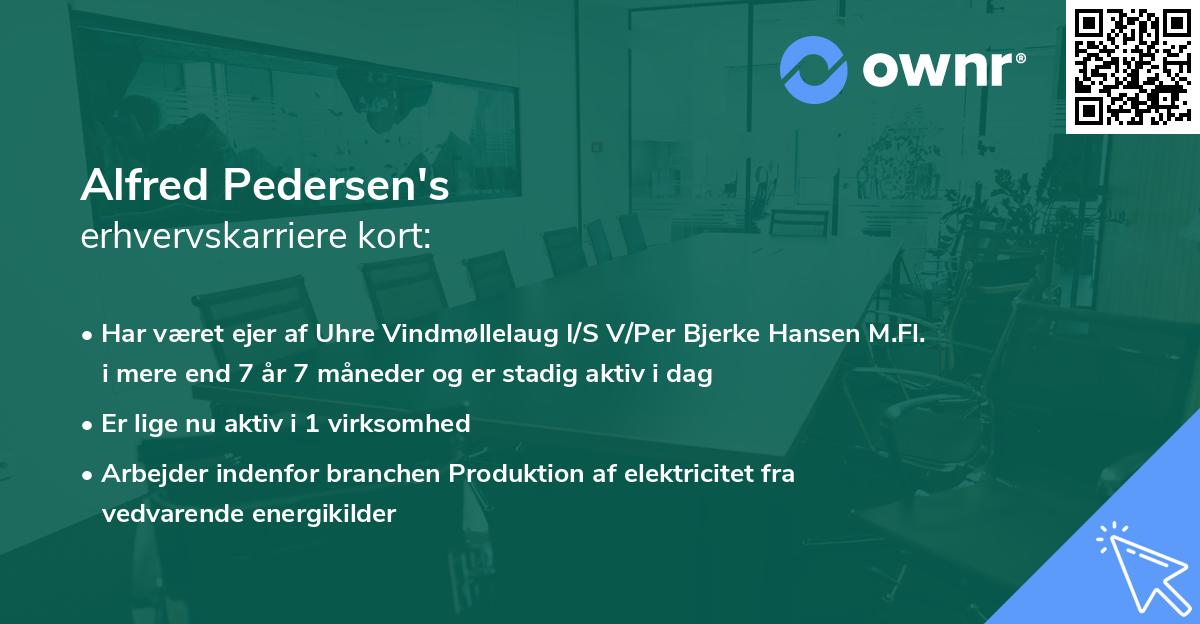 Alfred Pedersen's erhvervskarriere kort