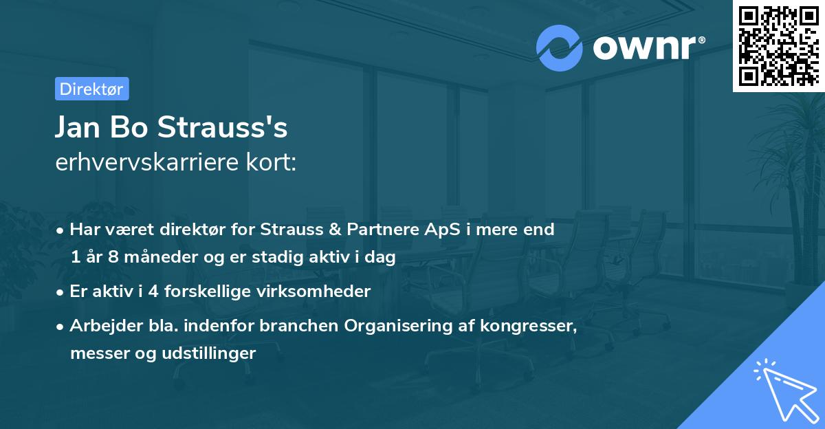 Jan Bo Strauss's erhvervskarriere kort