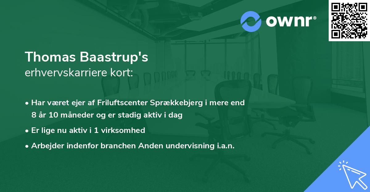 Thomas Baastrup's erhvervskarriere kort