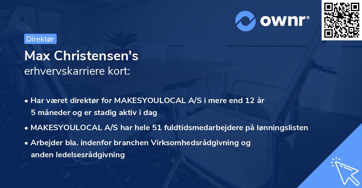 Max Christensen's erhvervskarriere kort