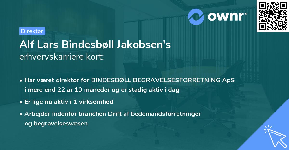 Alf Lars Bindesbøll Jakobsen's erhvervskarriere kort
