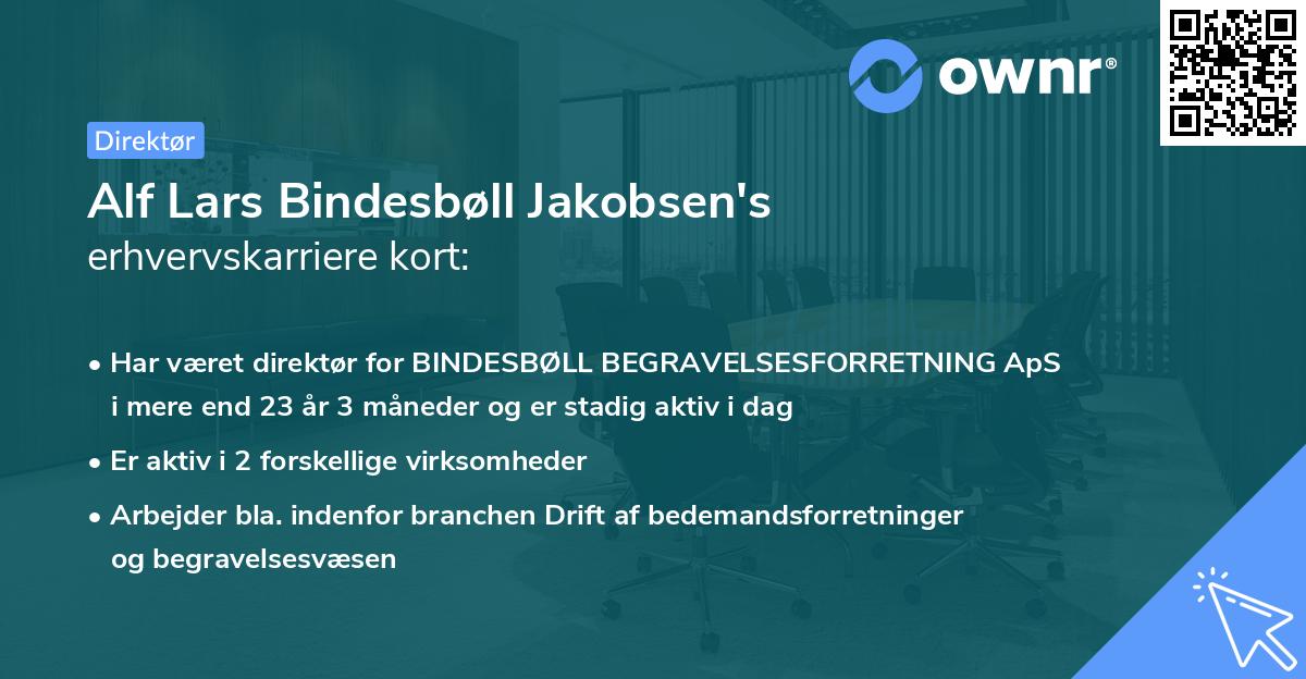 Alf Lars Bindesbøll Jakobsen's erhvervskarriere kort