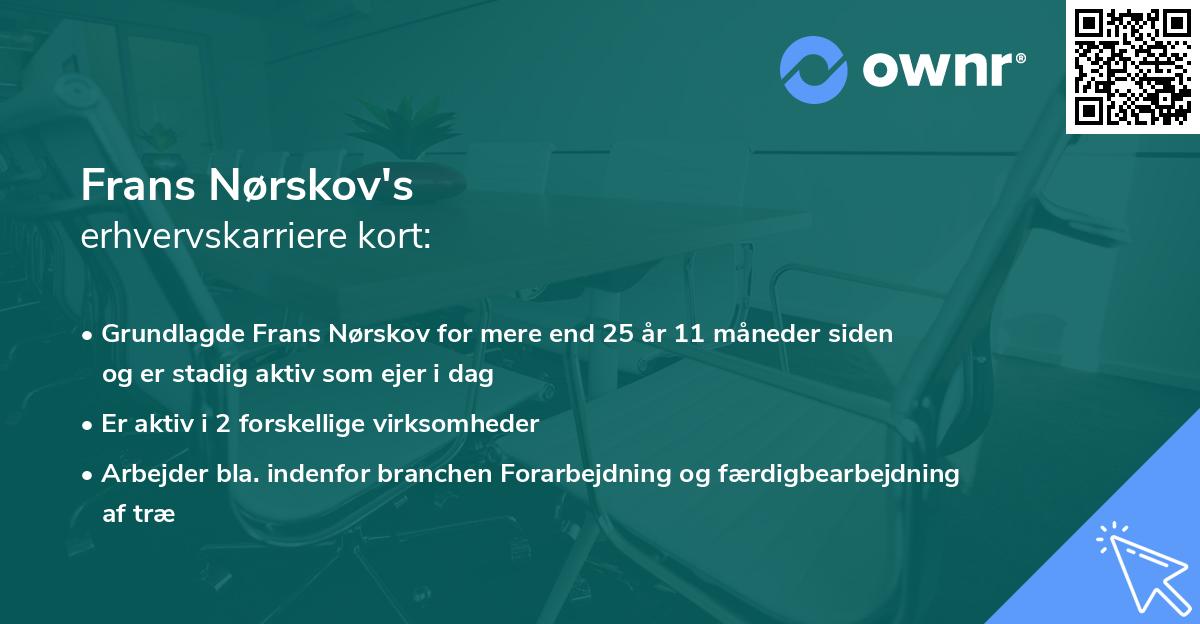 Frans Nørskov's erhvervskarriere kort