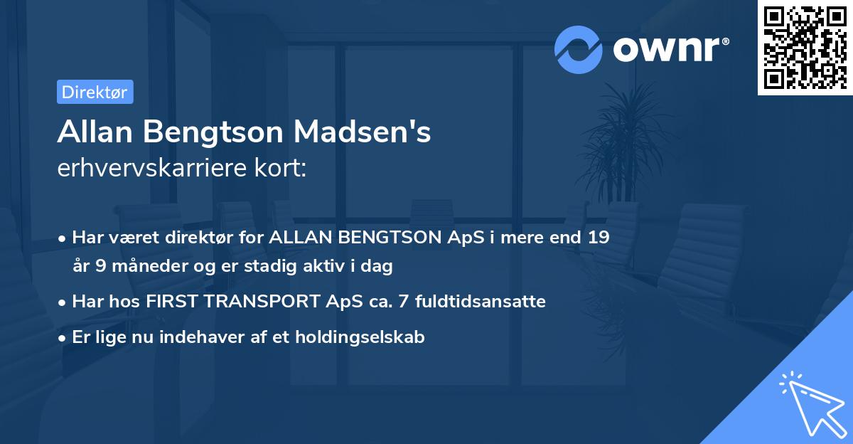 Allan Bengtson Madsen's erhvervskarriere kort