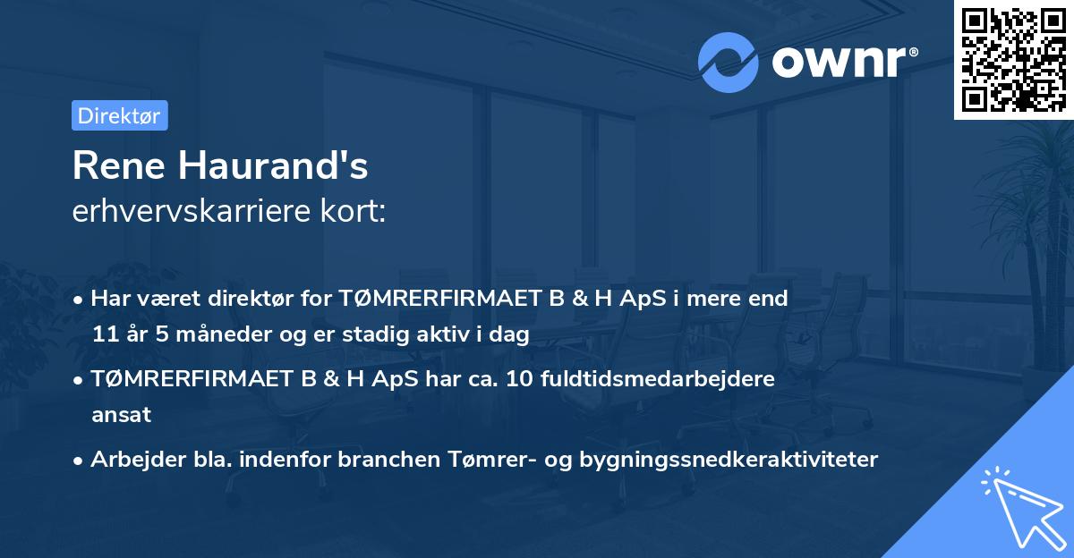 Rene Haurand's erhvervskarriere kort