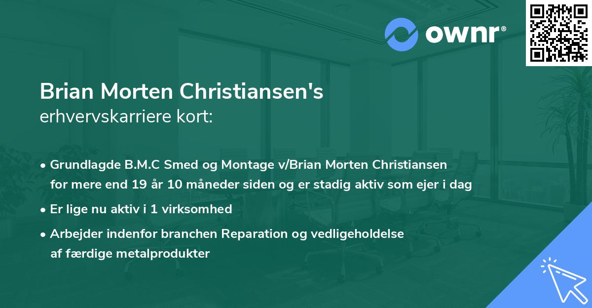 Brian Morten Christiansen's erhvervskarriere kort