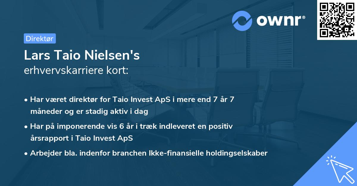 Lars Taio Nielsen's erhvervskarriere kort