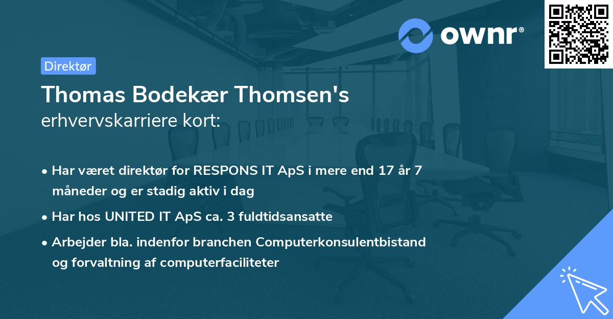 Thomas Bodekær Thomsen's erhvervskarriere kort