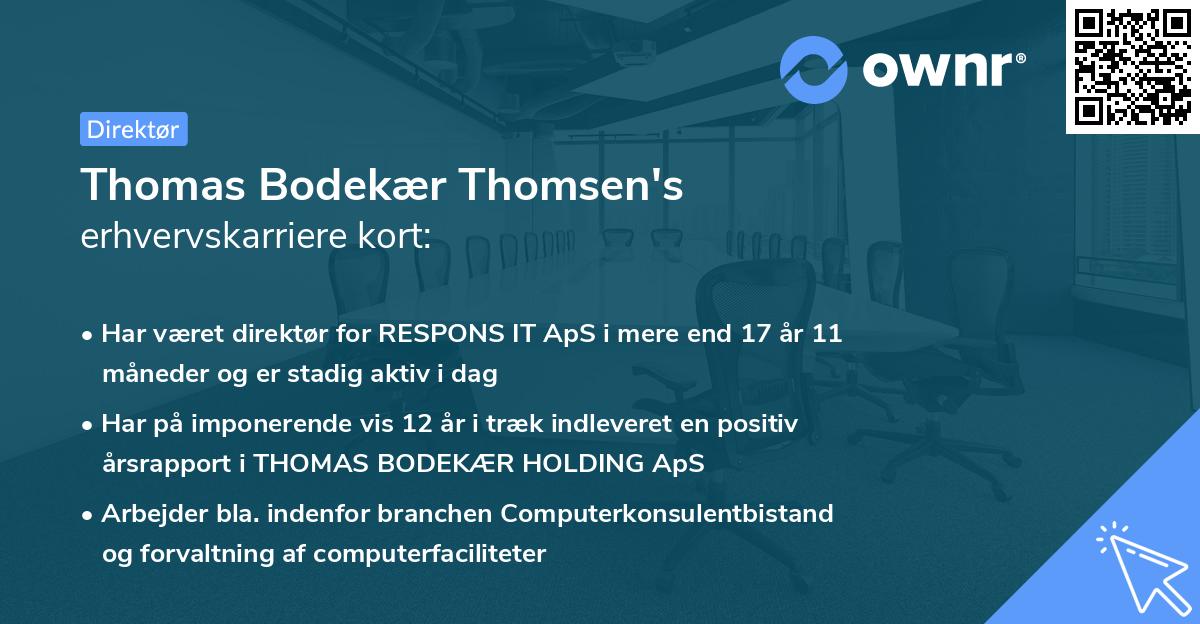 Thomas Bodekær Thomsen's erhvervskarriere kort