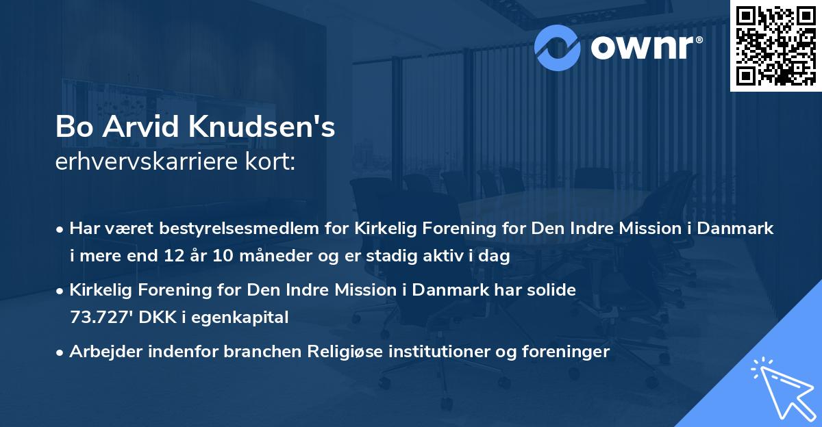 Bo Arvid Knudsen's erhvervskarriere kort