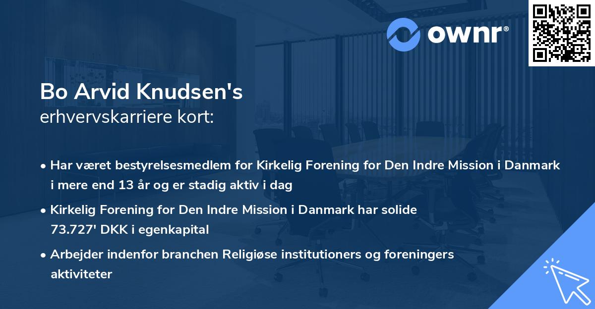 Bo Arvid Knudsen's erhvervskarriere kort