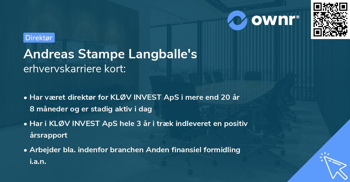 Andreas Stampe Langballe's erhvervskarriere kort