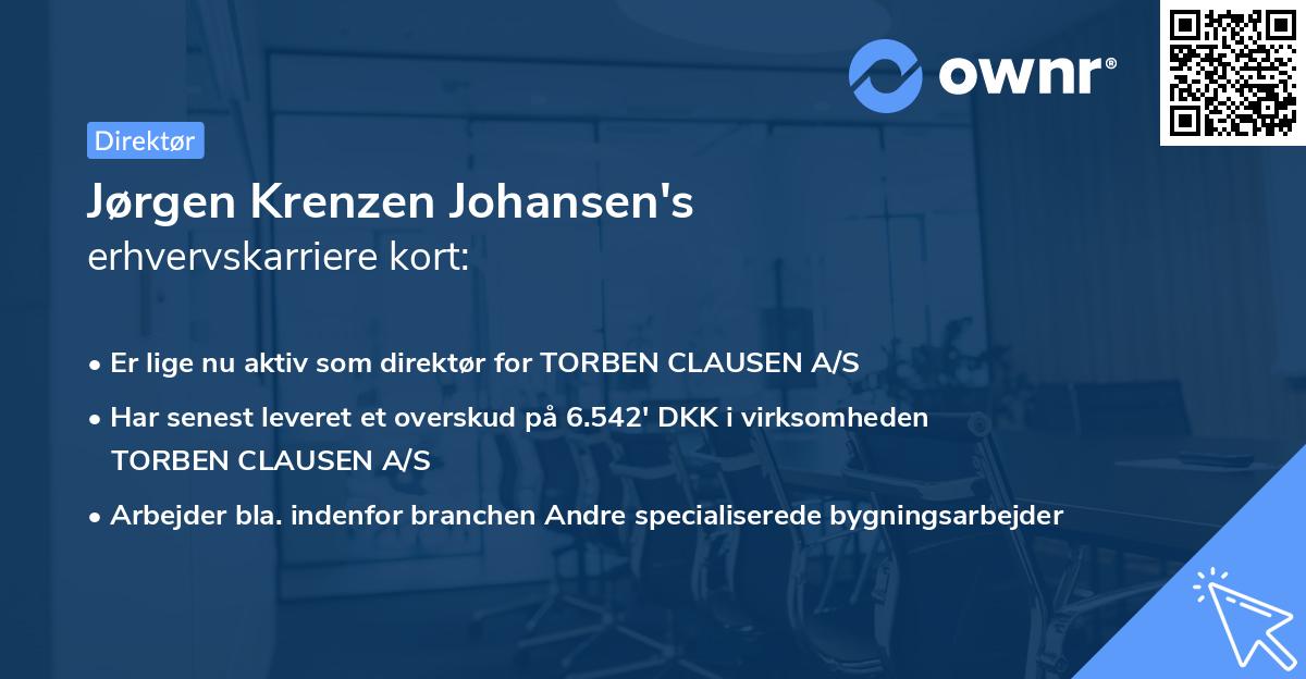 Jørgen Krenzen Johansen's erhvervskarriere kort