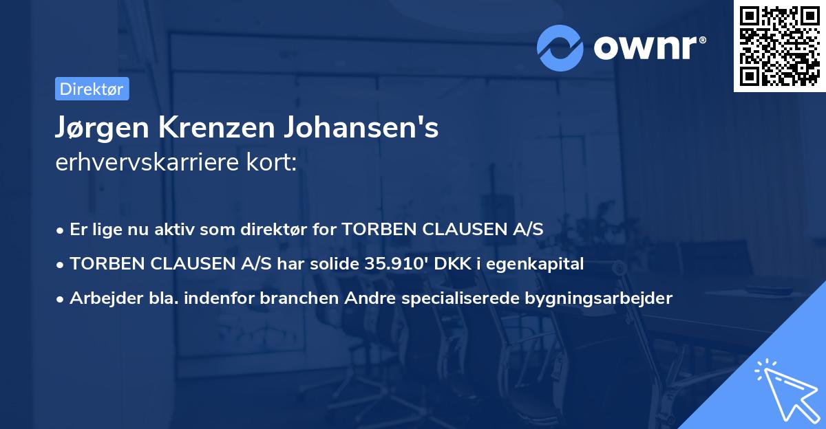 Jørgen Krenzen Johansen's erhvervskarriere kort