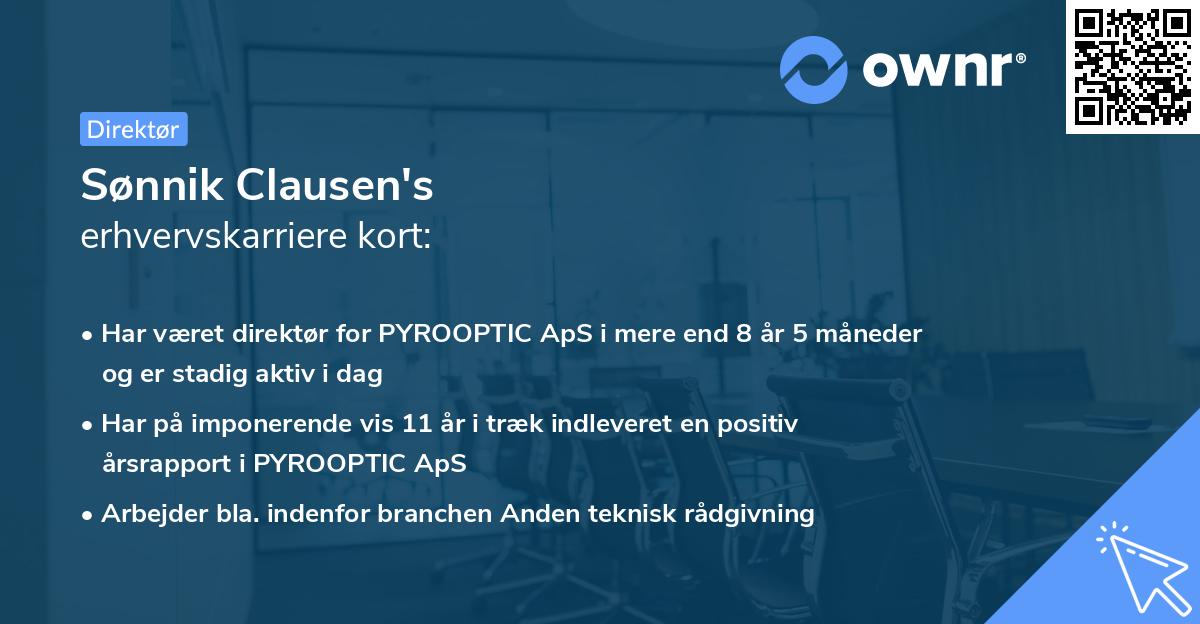 Sønnik Clausen's erhvervskarriere kort