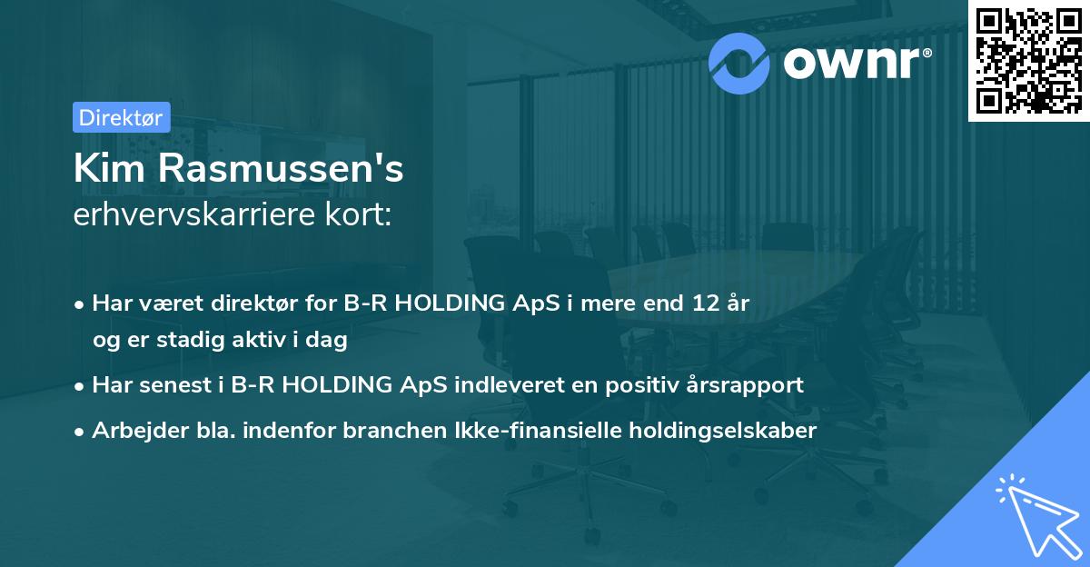 Kim Rasmussen's erhvervskarriere kort