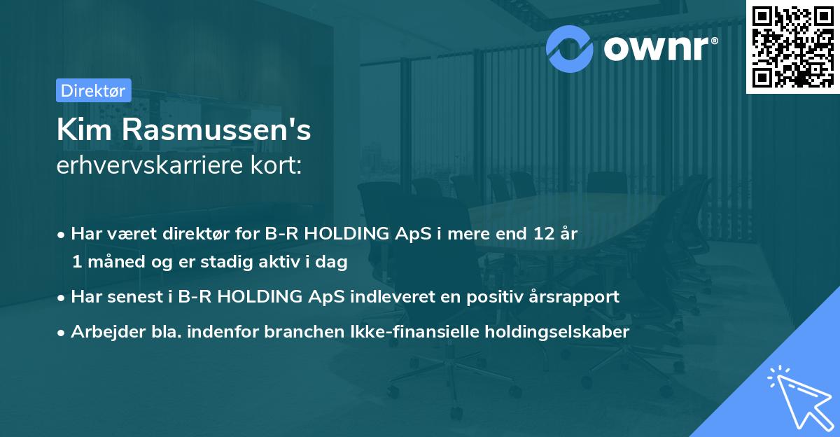 Kim Rasmussen's erhvervskarriere kort