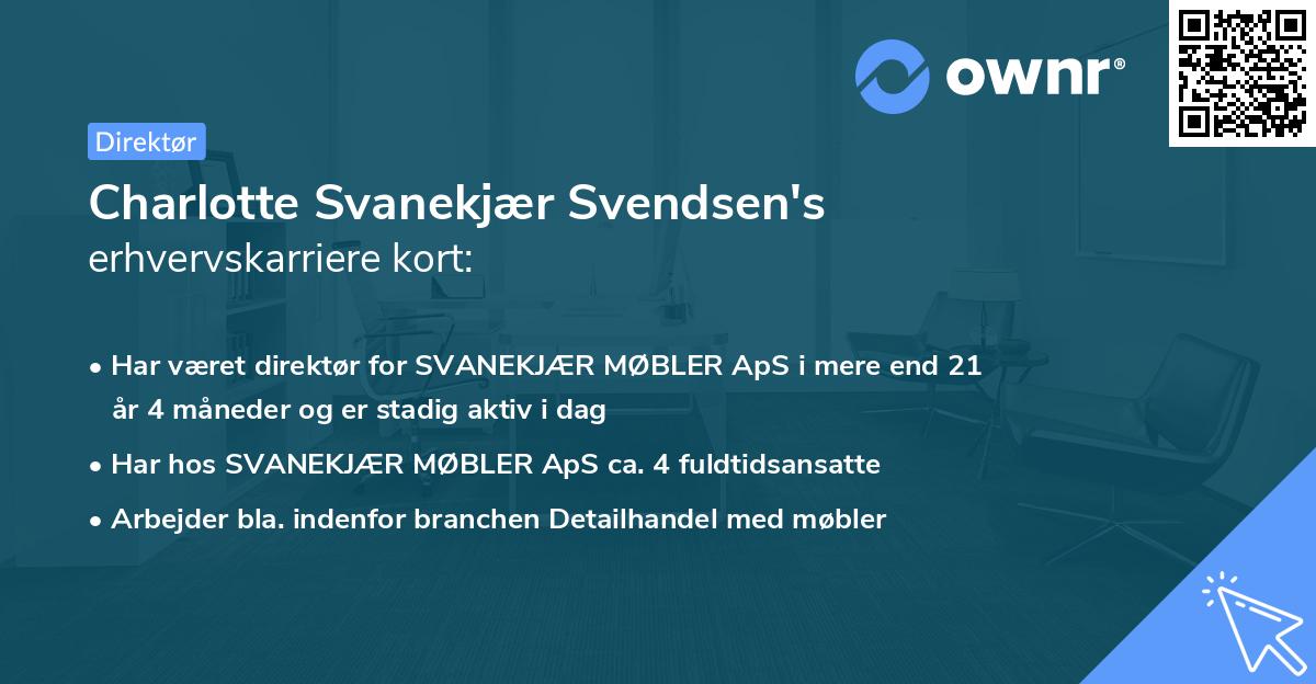 Charlotte Svanekjær Svendsen's erhvervskarriere kort